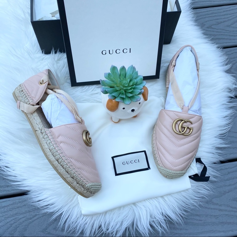 Gucci Pink Wrap Espadrilles